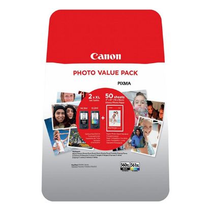 Imagem de Canon original ink PG-560XL/CL-561XL multipack + PP-201 10x15cm 50I, black/color, blister, black 400/color 300str., black 14.3/col