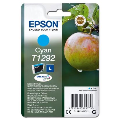 Imagem de Epson original ink C13T12924012, T1292, cyan, 485str., 7ml, Epson Stylus SX420W, 425W, Stylus Office BX305F, 320FW