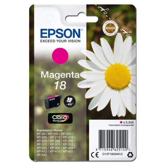 Imagem de Epson original ink C13T18034012, T180340, magenta, 3,3ml, Epson Expression Home XP-102, XP-402, XP-405, XP-302